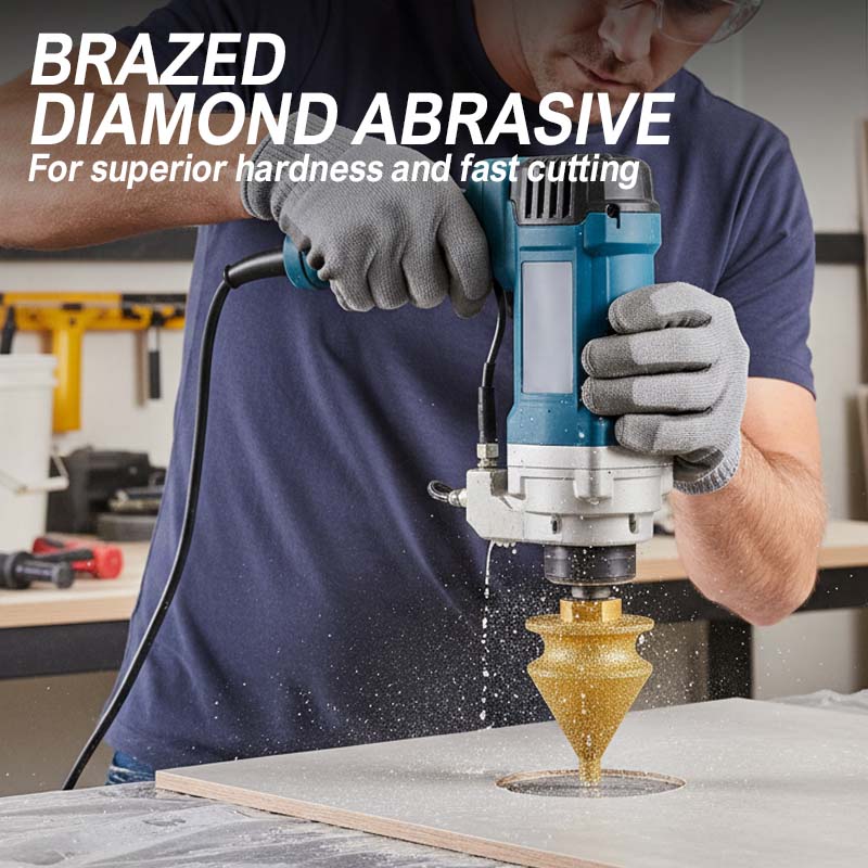 BUY 2, GET 1 FREE Diamond Chamfer Milling Bit for Grinder, Brazed, M10 Thread & 2 Sizes Versatile for Tile, Stone or Glass Clean Finish Without Chips