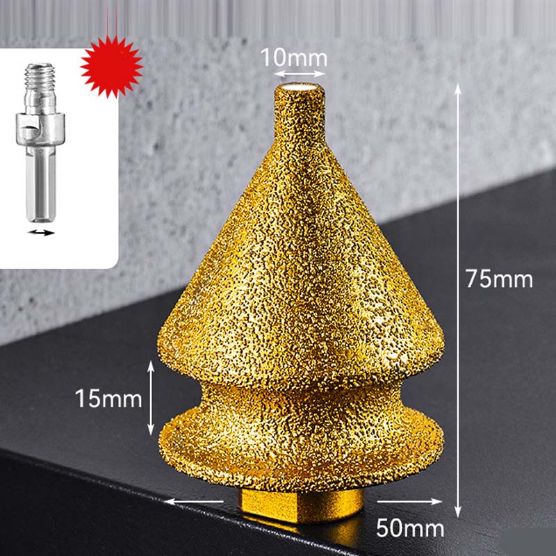 BUY 2, GET 1 FREE Diamond Chamfer Milling Bit for Grinder, Brazed, M10 Thread & 2 Sizes Versatile for Tile, Stone or Glass Clean Finish Without Chips