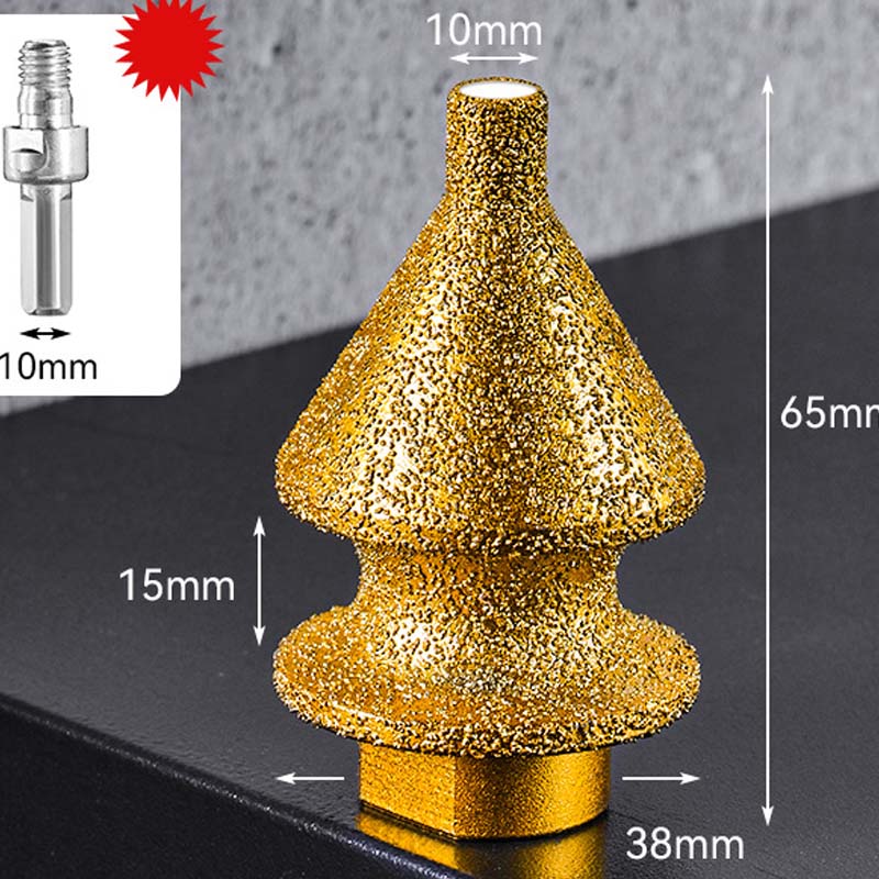 BUY 2, GET 1 FREE Diamond Chamfer Milling Bit for Grinder, Brazed, M10 Thread & 2 Sizes Versatile for Tile, Stone or Glass Clean Finish Without Chips