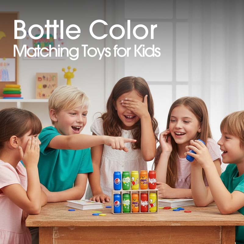 Children's toys sorted by bottle colour