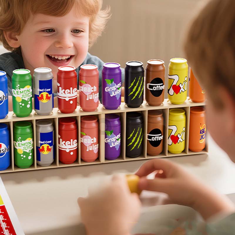 Children's toys sorted by bottle colour