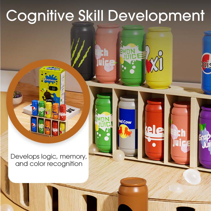 Children's toys sorted by bottle colour