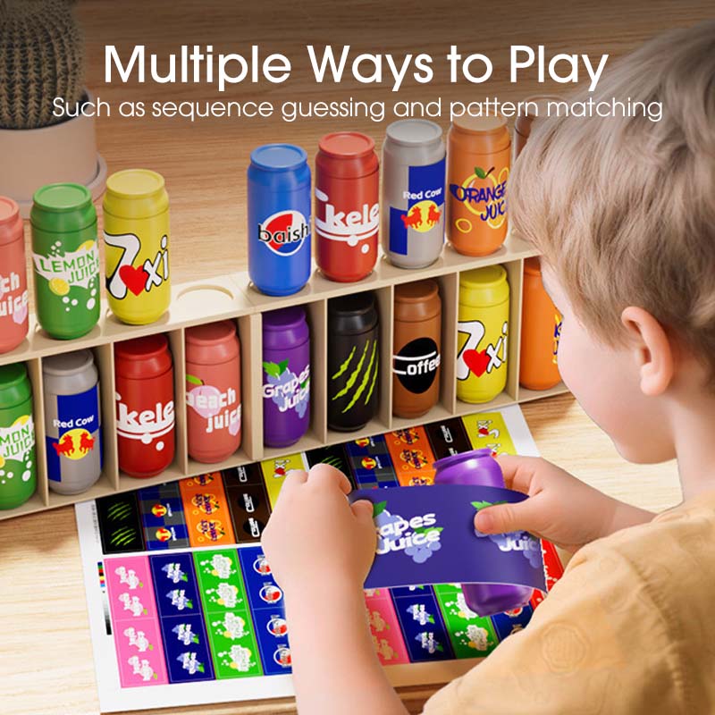 Children's toys sorted by bottle colour