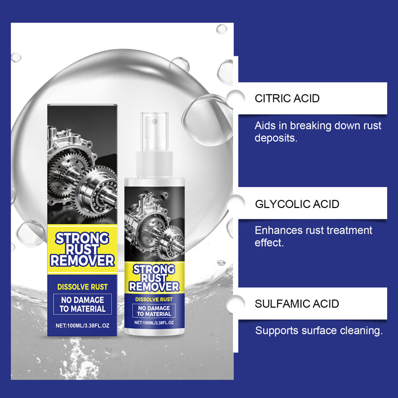 Spray antirouille puissant tout-en-un pour voitures. Efficace sur les pare-chocs, les échappements et les garnitures, il élimine la rouille sans effort en quelques minutes.