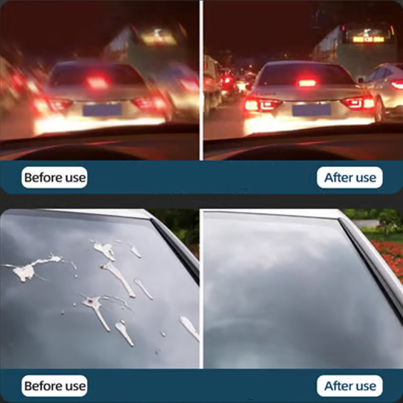 Ponge Magique pour Vitres de Voiture élimine en un seul geste films d'huile et traces d'eau Meilleure visibilité la nuit, formule douce pH 7