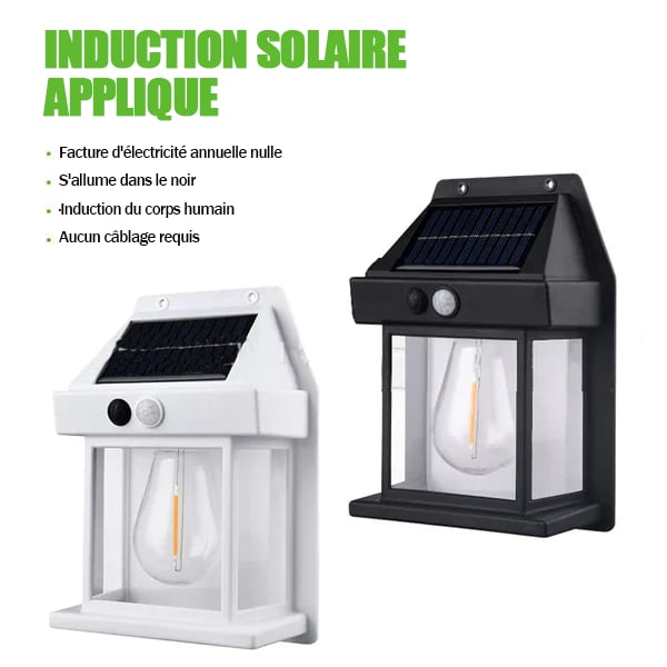Applique murale solaire en tungstène avec détecteur de mouvement