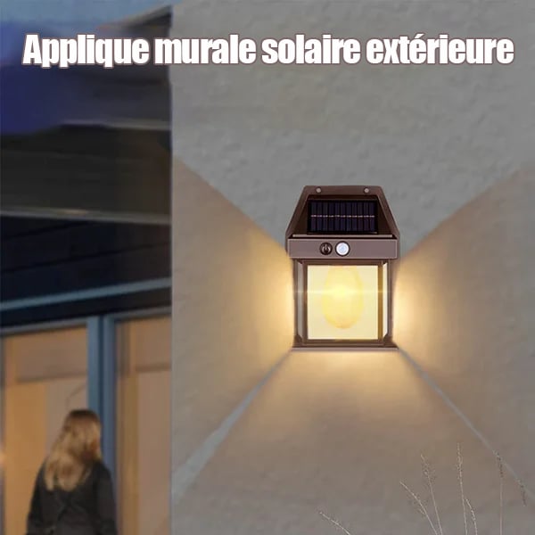 Applique murale solaire en tungstène avec détecteur de mouvement