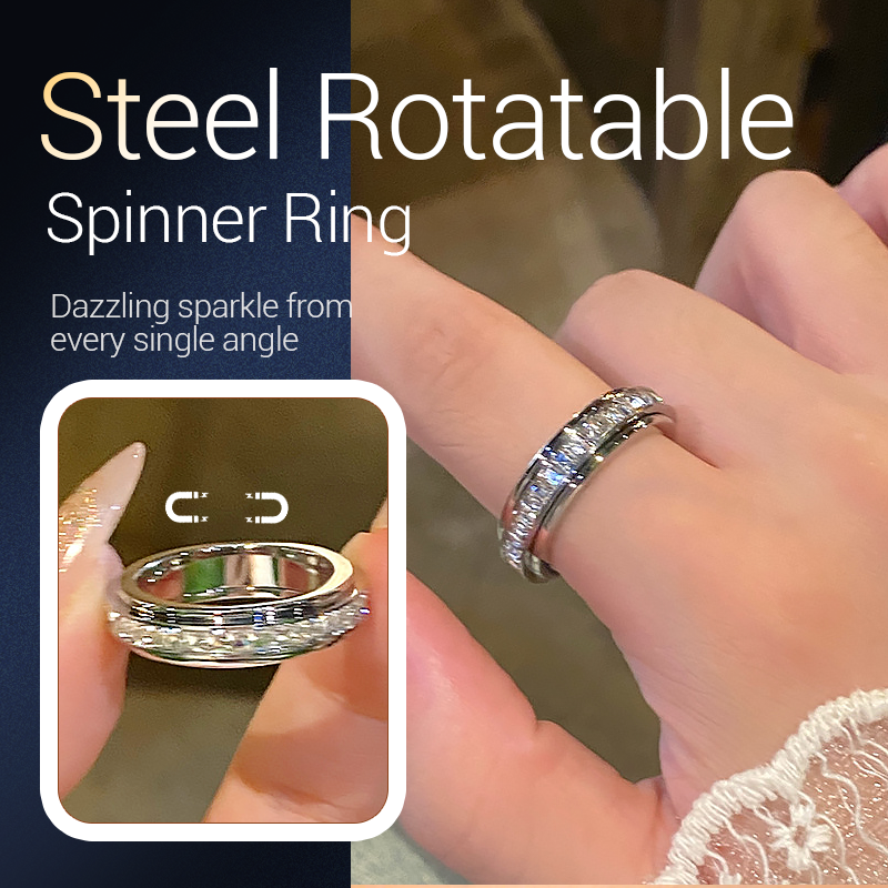Bague tournante en titane avec zircone