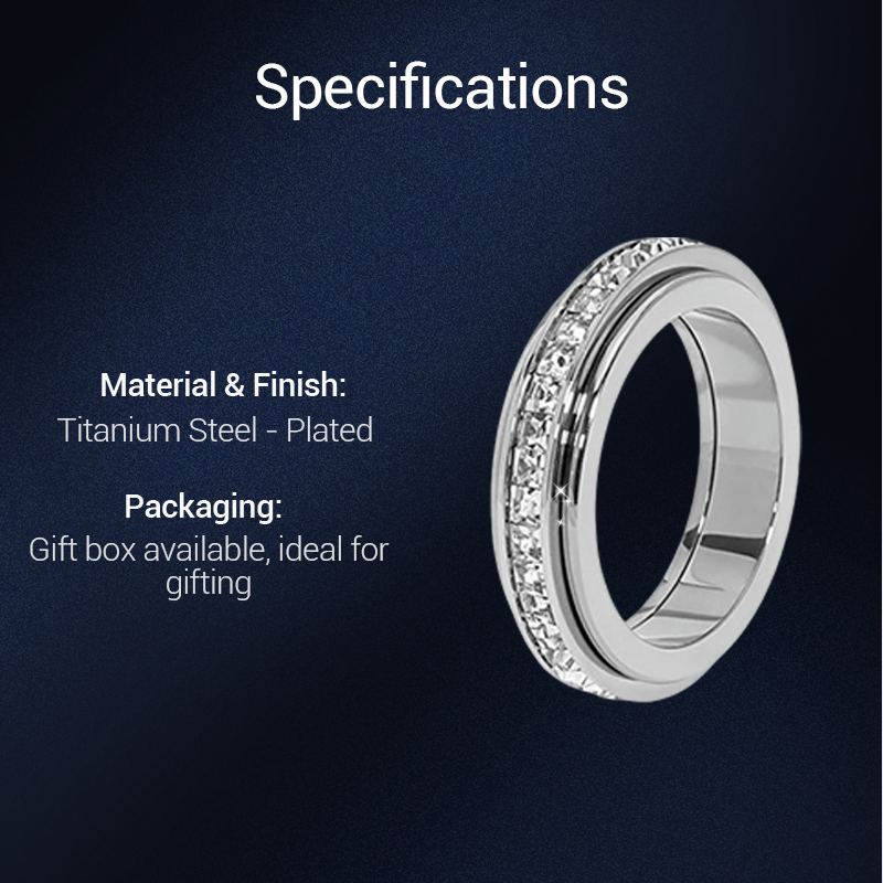 Bague tournante en titane avec zircone