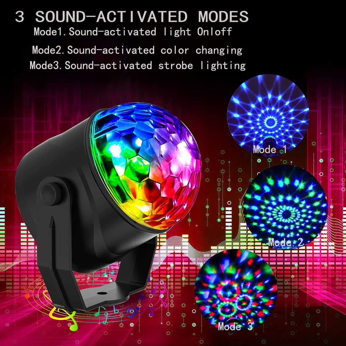 Boule disco magique lumineuse tournante