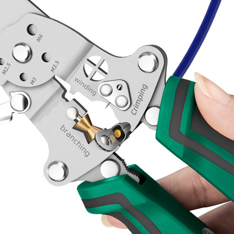 Dénudeur de fil pliable multifonction avec testeur de tension
