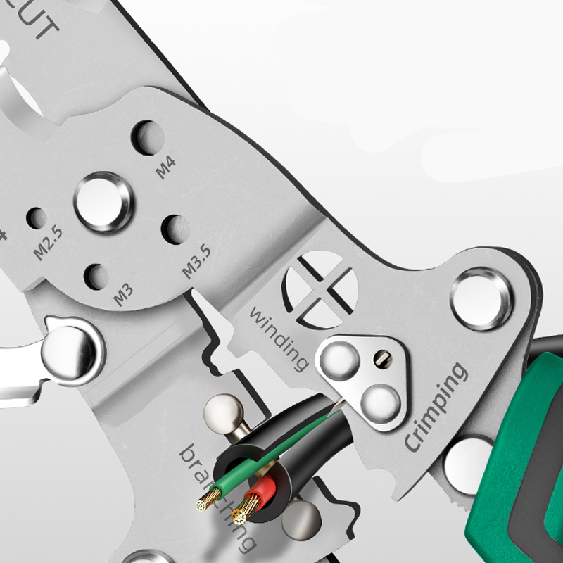 Dénudeur de fil pliable multifonction avec testeur de tension