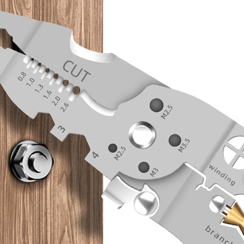 Dénudeur de fil pliable multifonction avec testeur de tension