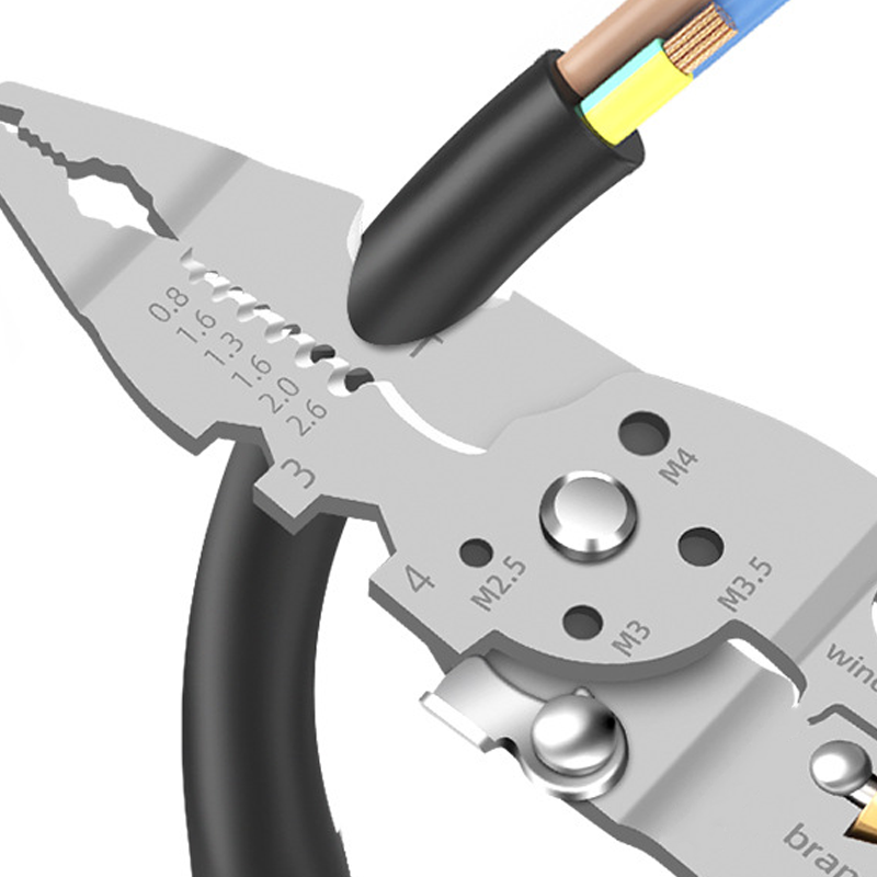Dénudeur de fil pliable multifonction avec testeur de tension