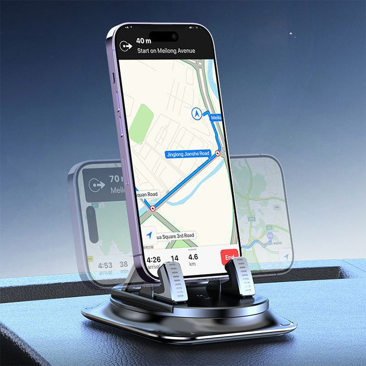 Support de téléphone pour voiture | Orientable à 360° | Verrouillage d'une seule main en 0,1 seconde | Antidérapant et n'endommage pas le tableau de bord | Étanche et résistant aux taches