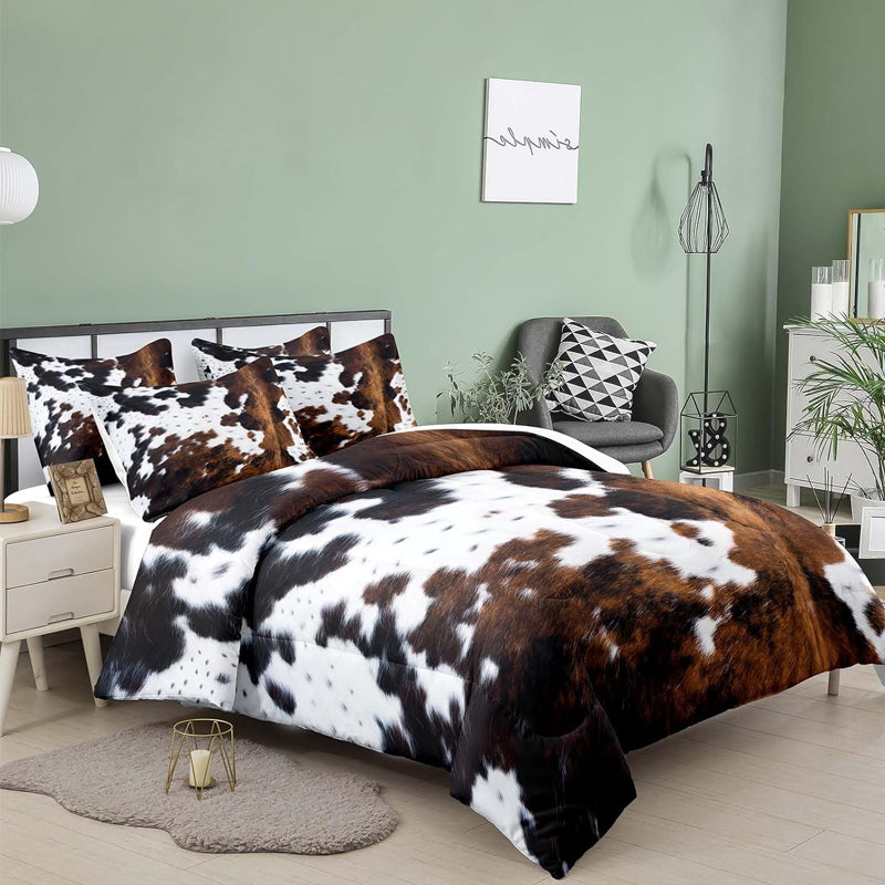 DE RDUCTION Housse de Couette Imprim Vache Doux & Léger, Déco Ludique, Ensemble Complet