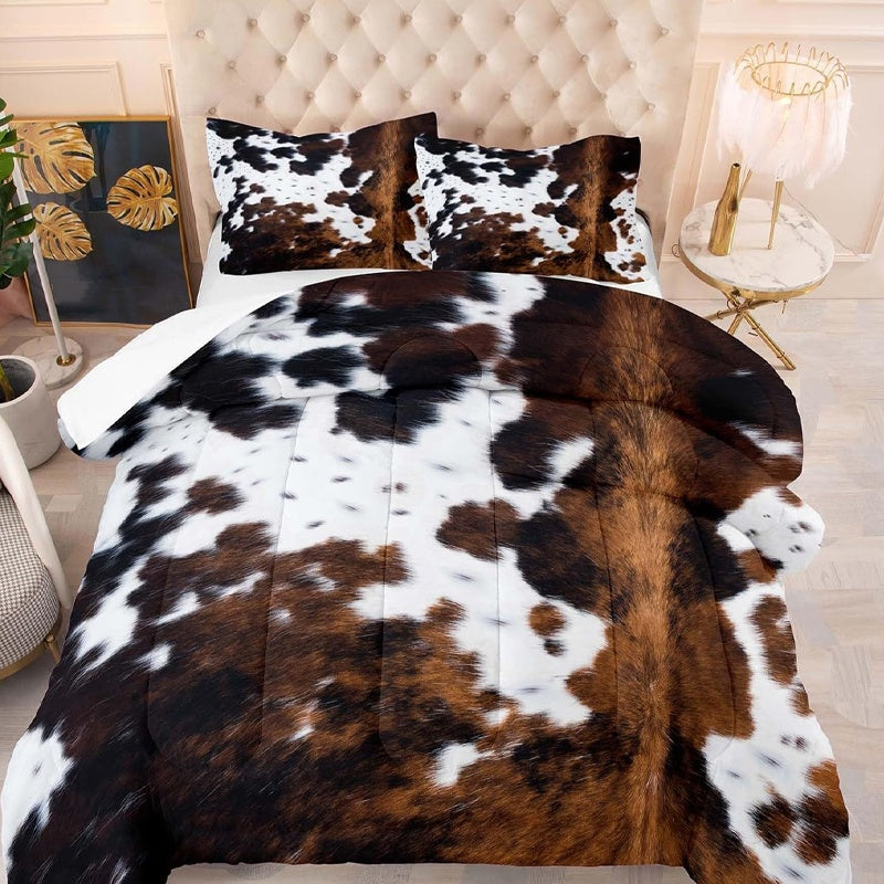 DE RDUCTION Housse de Couette Imprim Vache Doux & Léger, Déco Ludique, Ensemble Complet