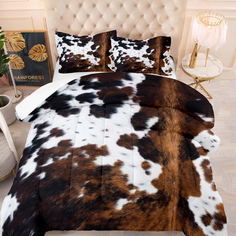 DE RDUCTION Housse de Couette Imprim Vache Doux & Léger, Déco Ludique, Ensemble Complet