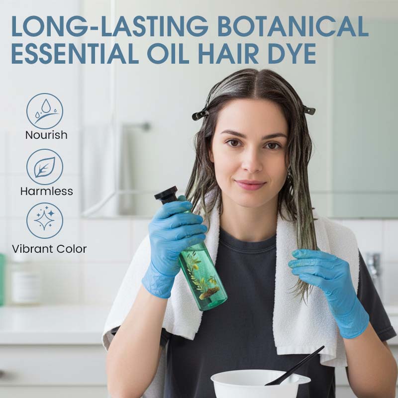 Teinture Capillaire Botanique aux Huiles Essentielles Couleur Longue Durée, Sans Irritation & Nourrissante