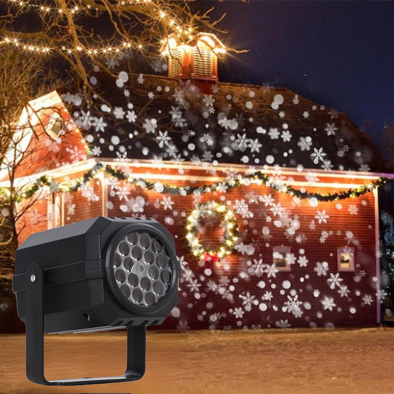 Projecteur LED rotatif à motifs de Noël