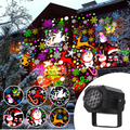 Projecteur LED rotatif à motifs de Noël