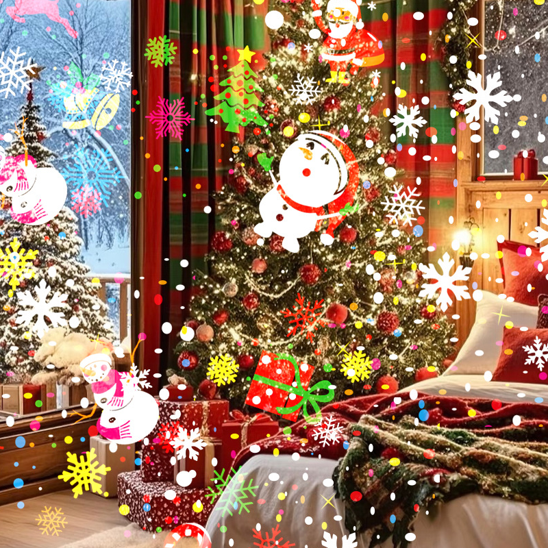 Projecteur LED rotatif à motifs de Noël