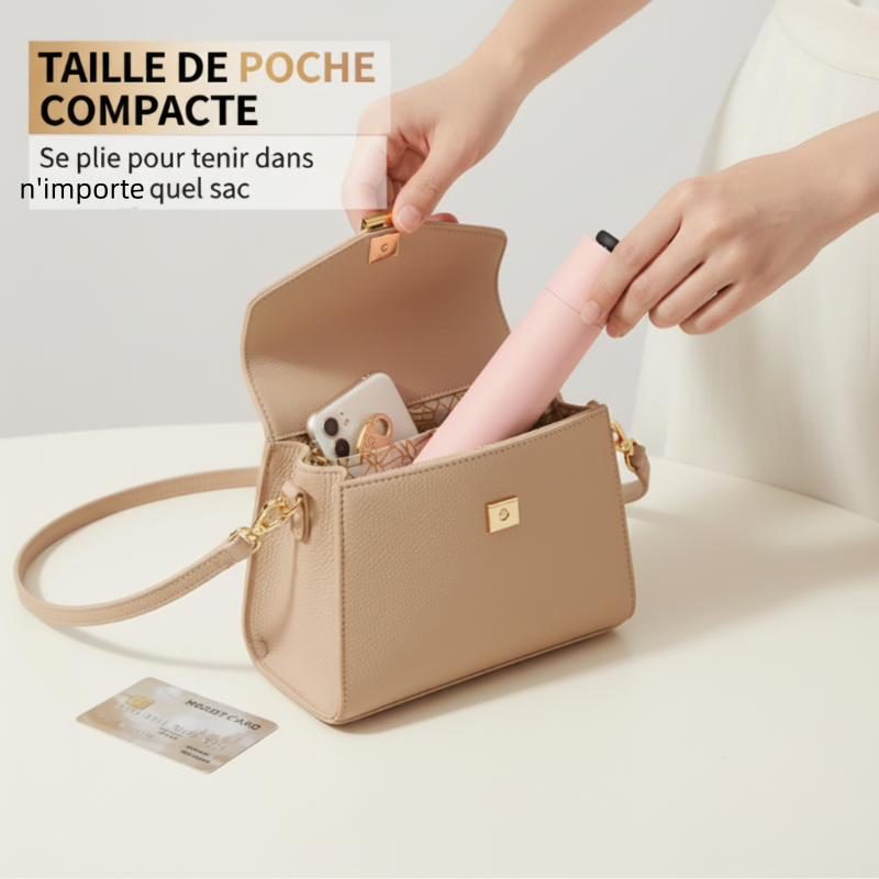 Black Friday et Noël Mini Parapluie Léger Soleil et Pluie avec Protection Anti-UV