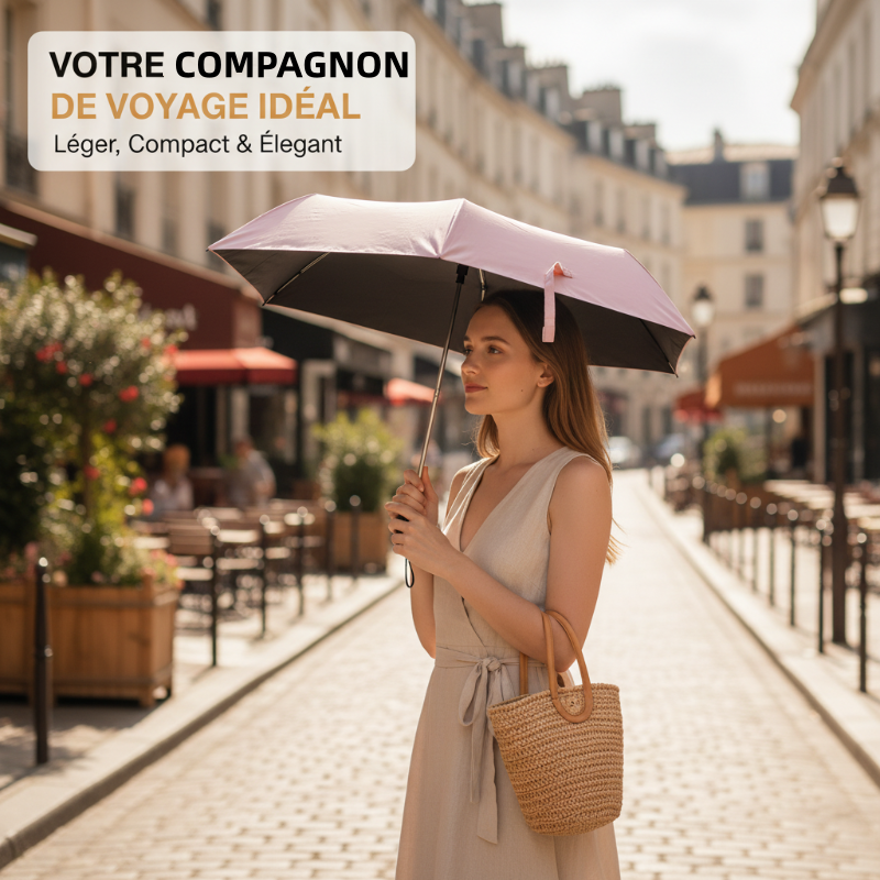 Black Friday et Noël Mini Parapluie Léger Soleil et Pluie avec Protection Anti-UV