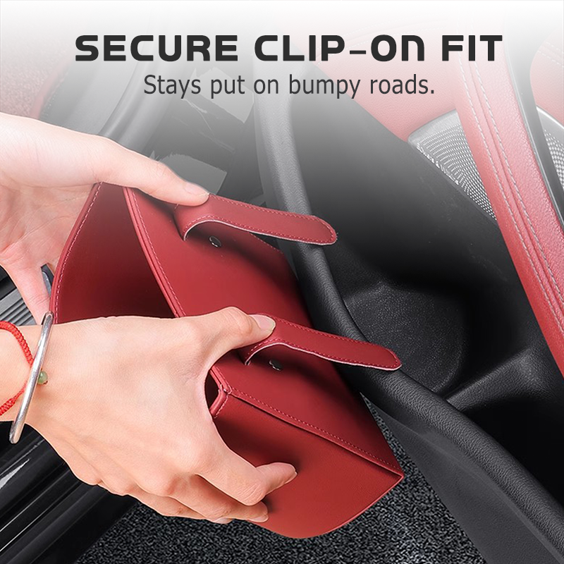 + 0% on the leather car door cup holder. Wide opening: easy access to drinks and phone. Clip-on fastening, secure hold. Durable and elegant PU leather.