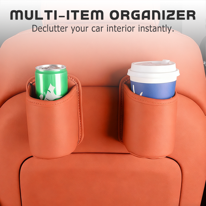 + 0% on the leather car door cup holder. Wide opening: easy access to drinks and phone. Clip-on fastening, secure hold. Durable and elegant PU leather.