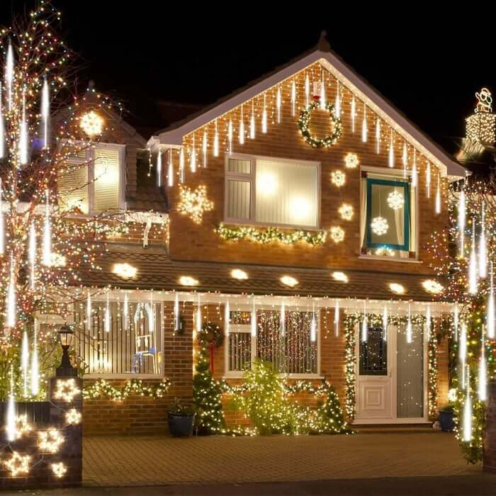 Lumières LED effet chute de neige