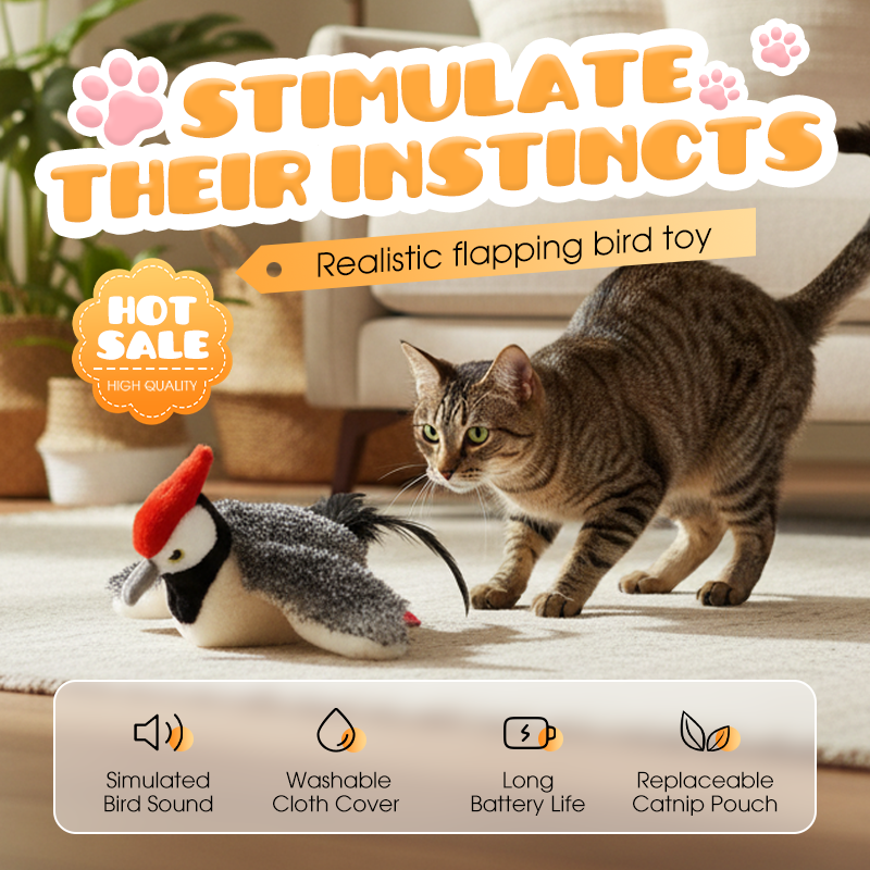 Jouet électrique en peluche pour chat avec sons