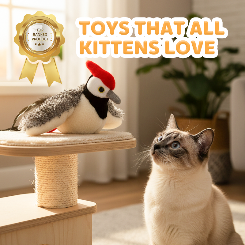 Jouet électrique en peluche pour chat avec sons