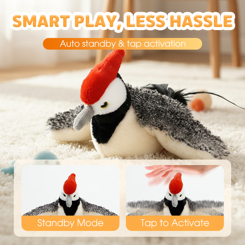 Jouet électrique en peluche pour chat avec sons