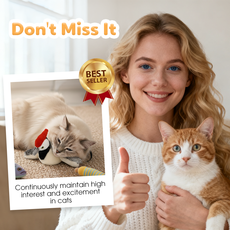 Jouet électrique en peluche pour chat avec sons