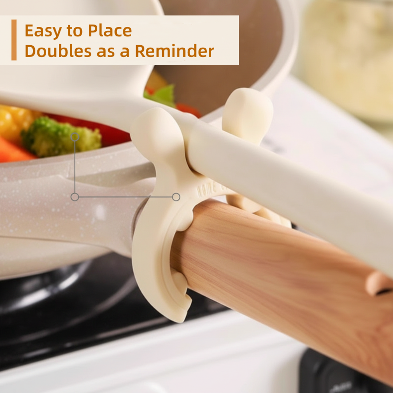 Support multi-fonctions en silicone pour poignées de casseroles et spatules