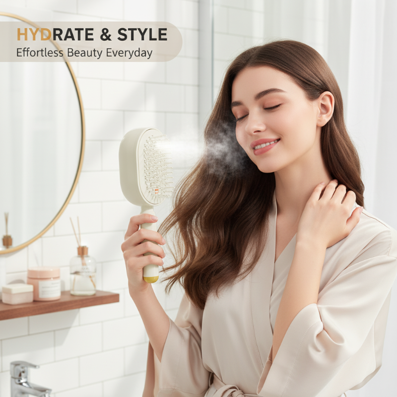 REDUCTION Brosse électrique Cheveux Spray Hydratant, Massage & Lissant Instantané
