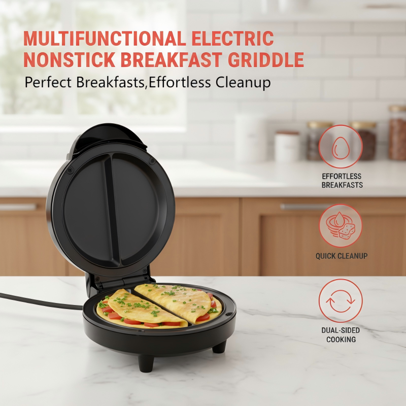 Plaque de cuisson électrique multifonction antiadhésive pour le petit-déjeuner