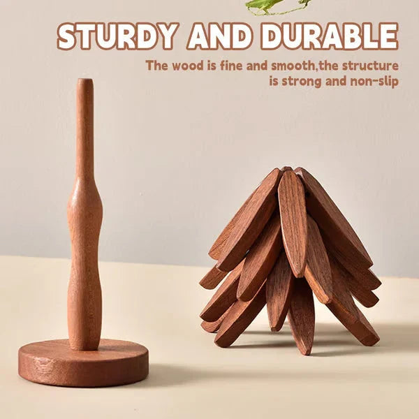 Christmas Tree Shaped Solid Wood Coasters Insulated Coasters