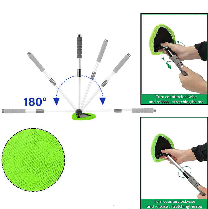 Kit de nettoyage pare-brise avec manche télescopique