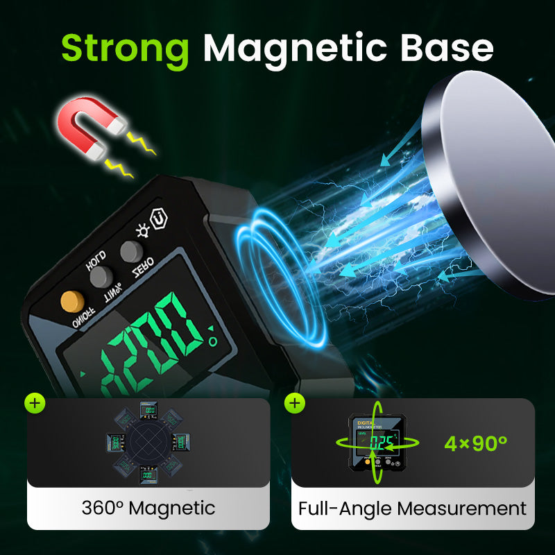 RÉDUCTION : Jauge d'angle numérique magnétique précise, autonivelante & écran LCD