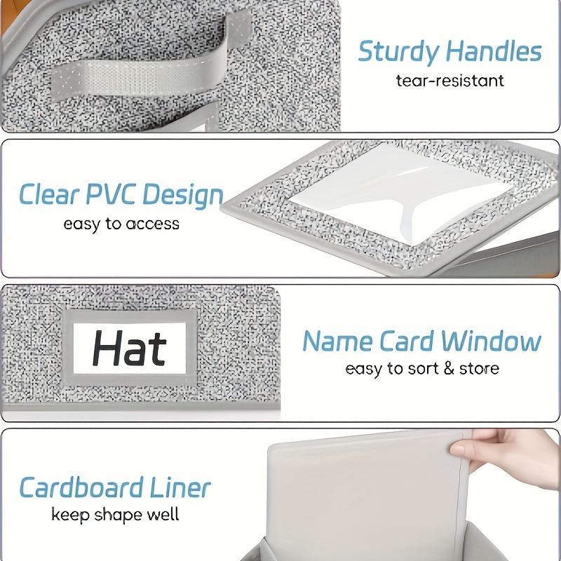 Lot de boîtes de rangement empilables transparentes pour casquettes, modulables et peu encombrantes
