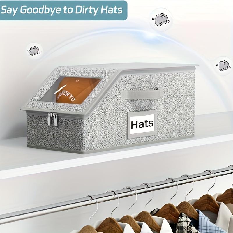 Lot de boîtes de rangement empilables transparentes pour casquettes, modulables et peu encombrantes