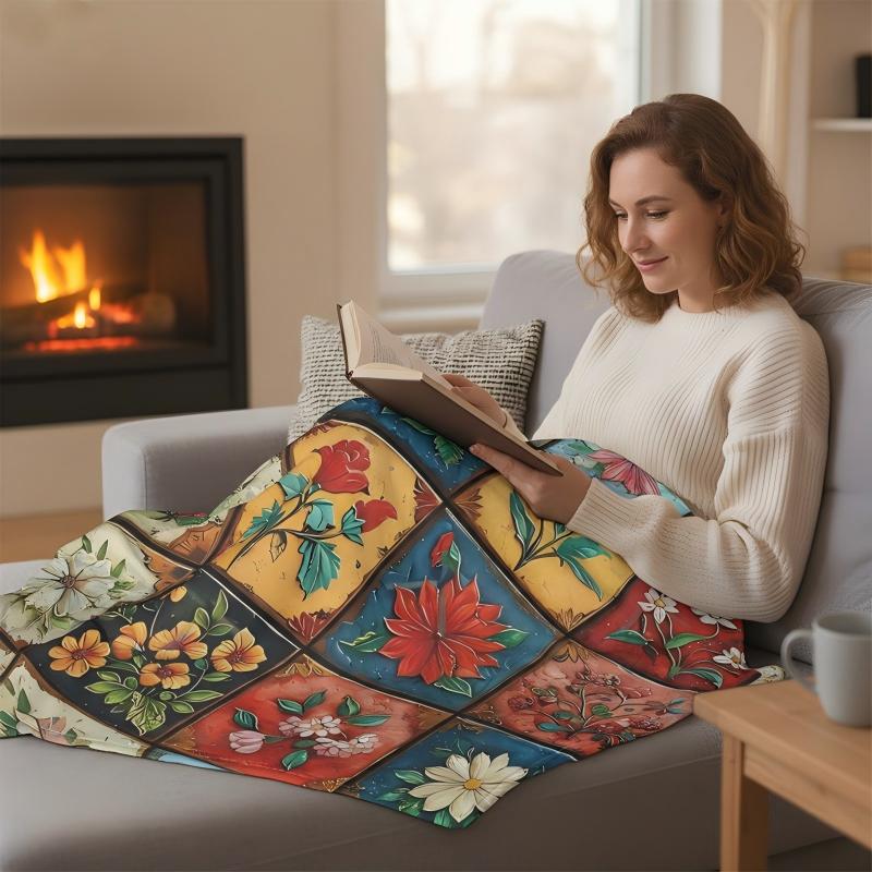 Floral Snuggly Soft Blanket