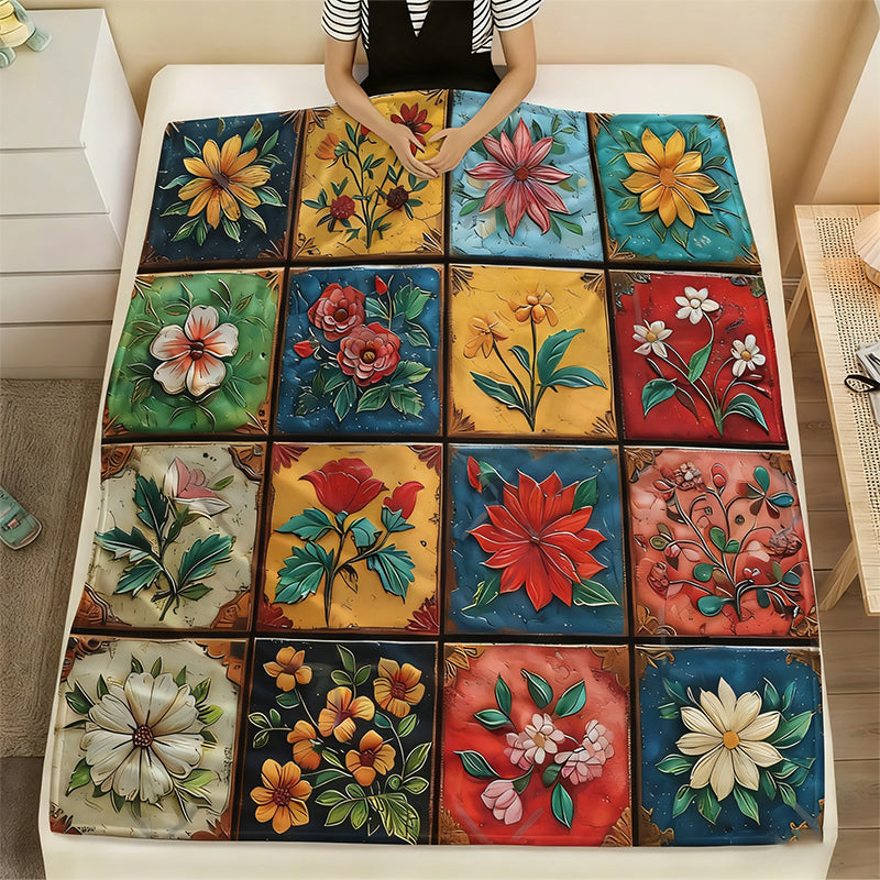 Floral Snuggly Soft Blanket