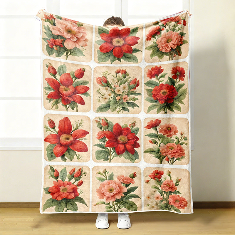 Floral Snuggly Soft Blanket