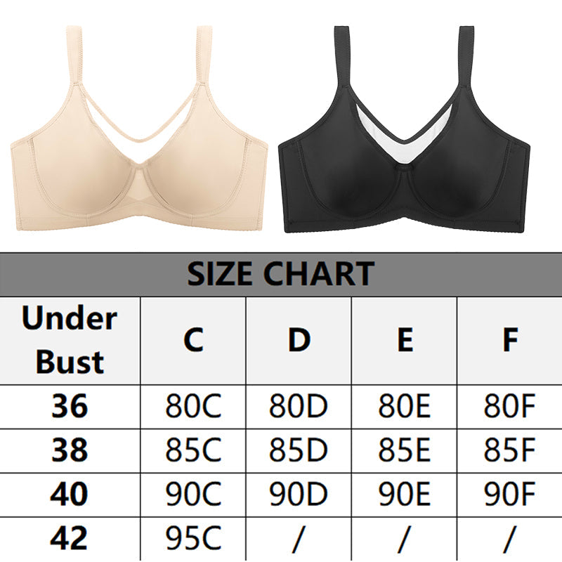 REDUCTION Full-coverage elegant and transparent bra for curvy women