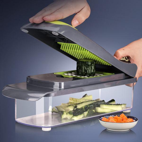 Multi-purpose vegetable slicer stainless steel blades, easy to clean, multiple cooking modes