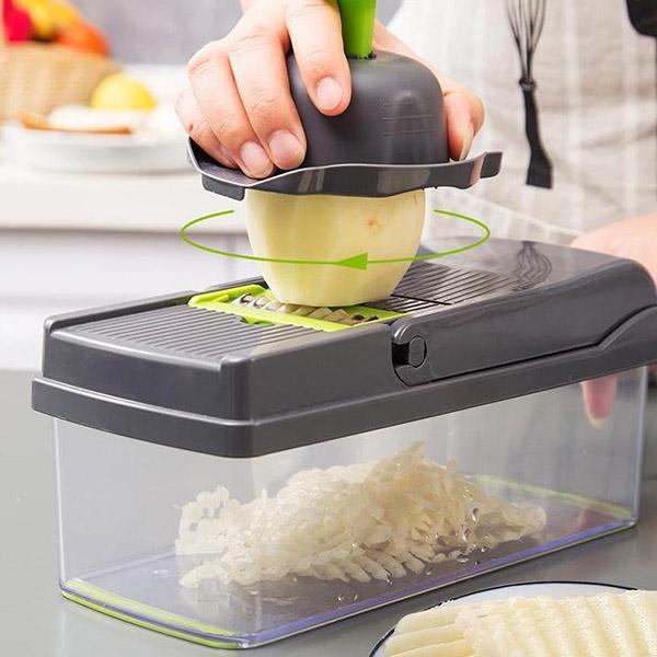 Multi-purpose vegetable slicer stainless steel blades, easy to clean, multiple cooking modes