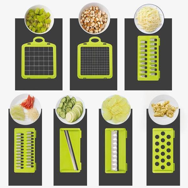 Multi-purpose vegetable slicer stainless steel blades, easy to clean, multiple cooking modes